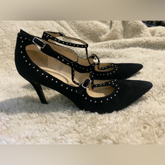 Marc Fisher Strappy Suede Heels with Studs Sz 7.5 - Picture 4 of 4